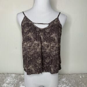 Strappy Brown Flowy Crop Top Cami Small